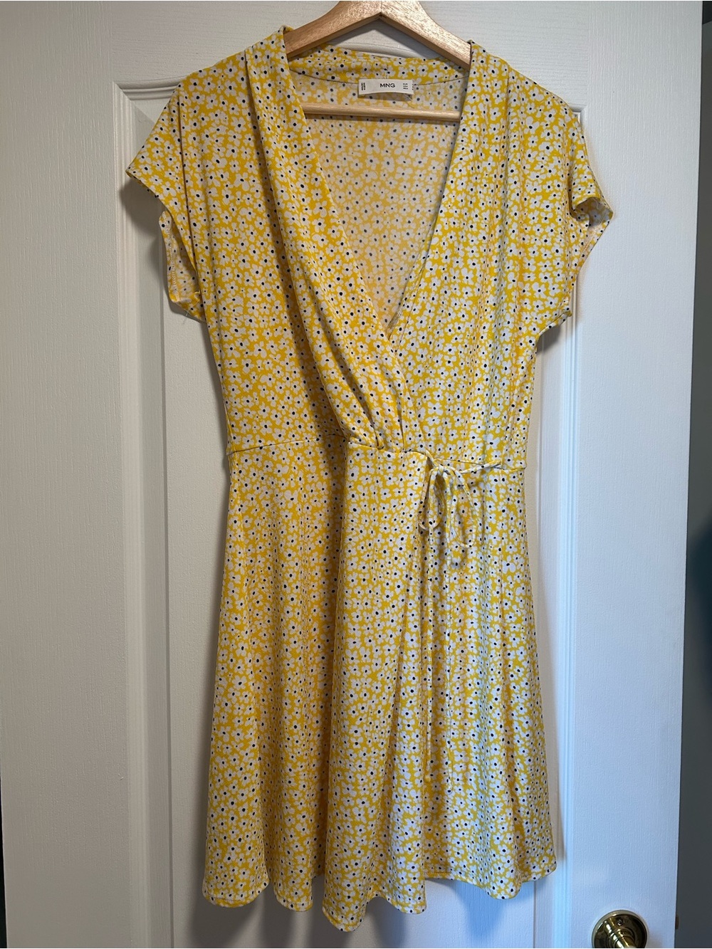 Mango Yellow Daisy Wrap Dress